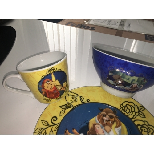 514 - NEW UNBOXED DISNEY BEAUTY AND THE BEAST BREAKFAST SET