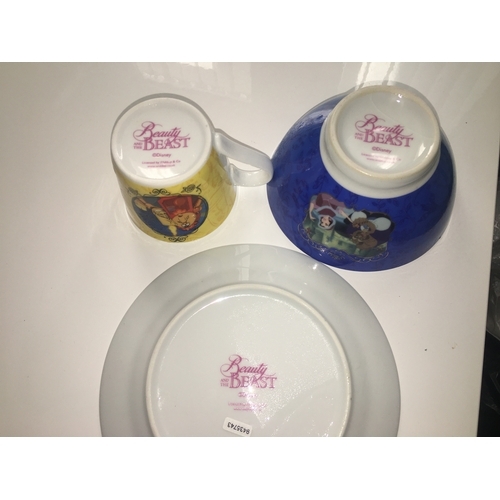 514 - NEW UNBOXED DISNEY BEAUTY AND THE BEAST BREAKFAST SET