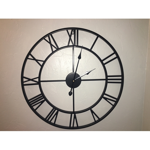 583 - NEW BOXED 50CM LARGE METAL RETRO WALL CLOCK