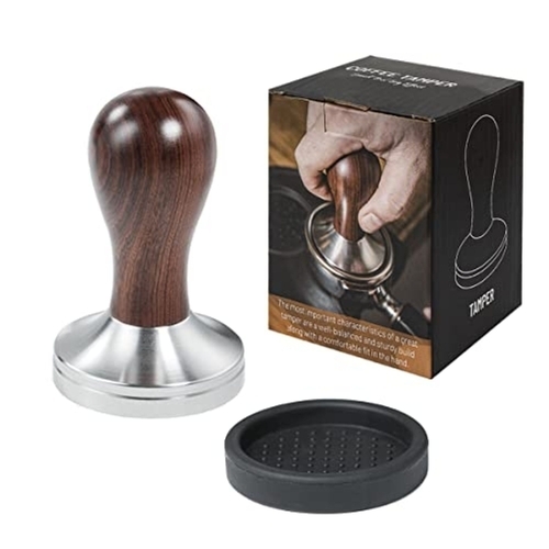 28 - NEW BOXED Coffee Tamper 53mm Espresso Press with Tamper Mat