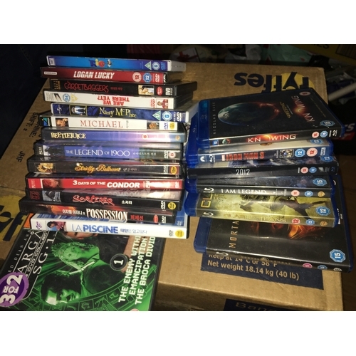 42 - GOOD SELECTION OF DVDS INCLUDING BLUE RAYS