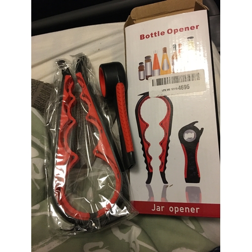 366 - NEW BOXED BOTTLE OPENER AND JAR OPENER 2Pce