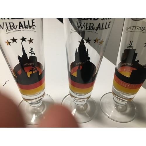 406 - VERY NICE COLLECTION OF SIX GERMAN CITY WARSTIENER ALE GLASSES