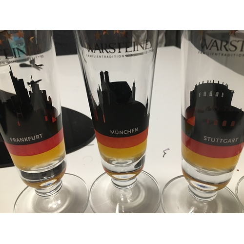 406 - VERY NICE COLLECTION OF SIX GERMAN CITY WARSTIENER ALE GLASSES