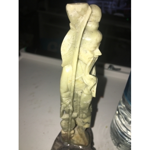 571 - LOVELY ORIENTAL SOAPSTONE FIGURE 20CM