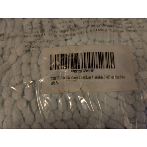 477 - NEW SEALED ITSOFT Chenille Bath Mat IN SPA SKY BLUE

PLEASE NOTE NOT AS IN PICTURE