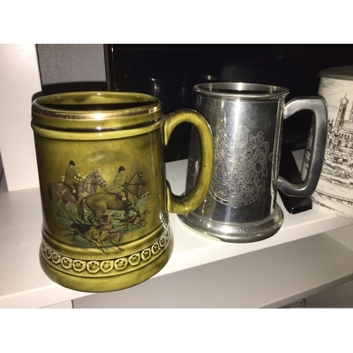 290 - NICE SELECTION OF 3 vintage tankards Including Pewter