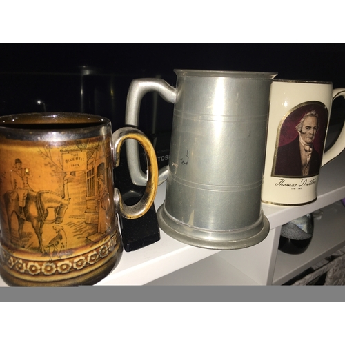 286 - NICE SELECTION OF 3 vintage tankards including Thomas Dutton