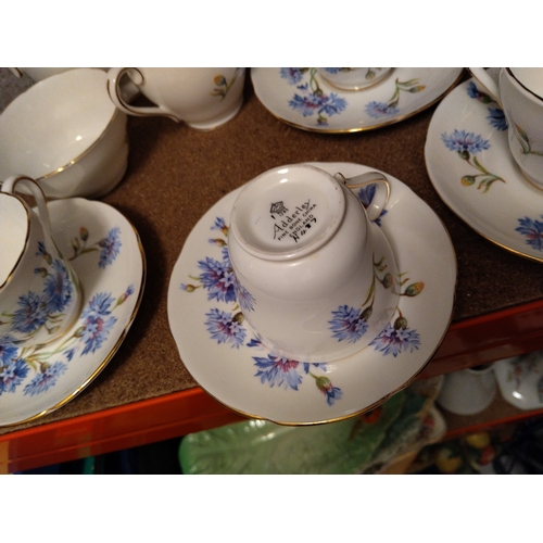 404 - LOVELY ADDERLEY COFFEE SET WITH COFFEE POT, SUGAR, CREAM AND SIX CUPS AND SAUCERS