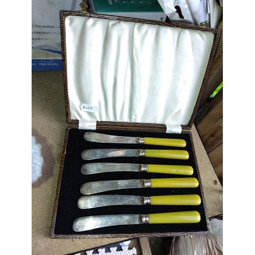 406 - VERY NICE BOXED SET OF VINTAGE BUTTER KNIVES