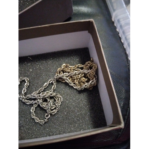 200X - TWO VINTAGE SILVER ROPE CHAINS