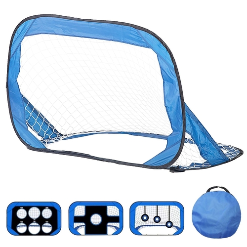 276 - NEW BAGGED Brand New Overstock-Football Goal for Kids WITH MATCHING BLUE AND WHITE FOOTBALL