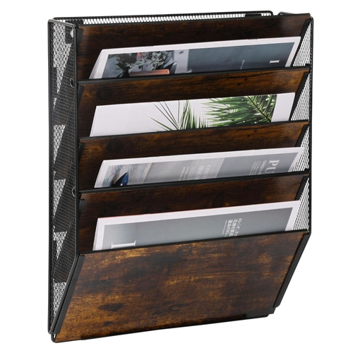 273 - NEW BOXED TQVAI Wall Hanging File Organiser 5 Tier Wall Mounted