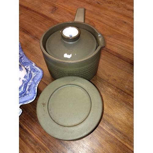 102 - Denby Stoneware Sauce Pan & Jar & Cover