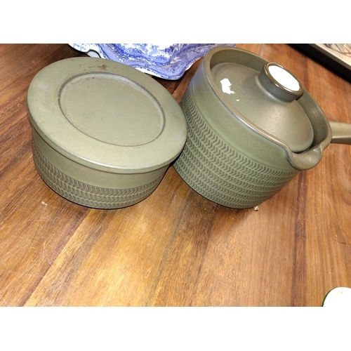 102 - Denby Stoneware Sauce Pan & Jar & Cover