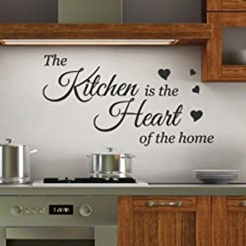 156 - NEW POSTER BOXED Kitchen is the Heart Wall Quotes Stickers Wall Decal