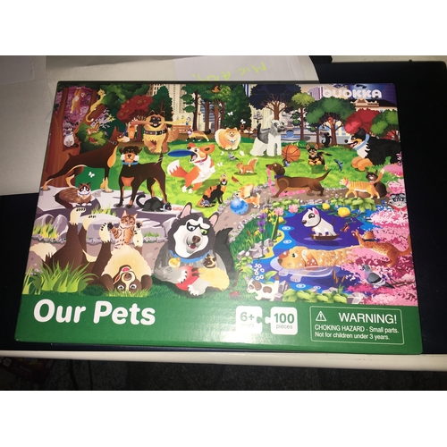 8 - NEW BOXED PETS 100 Piece Jigsaw Puzzles for Kids 3 4 5 Year Olds