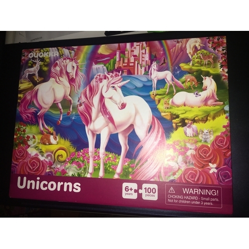 10 - NEW BOXED UNICORNS 100 Piece Jigsaw Puzzles for Kids 3 4 5 Year Olds