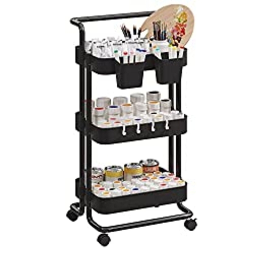 193 - NEW BOXED JOISCOPE 3-Tier Storage Trolley Cart, Multi-Purpose Trolley Organizer Cart with Casters, M... 