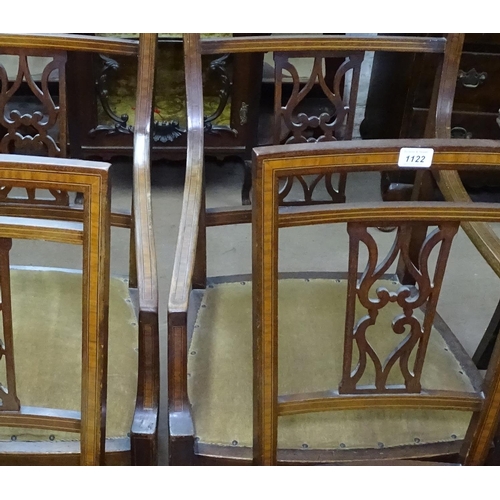 1122 - A set of 4 Edwardian mahogany and satinwood-banded chairs (2 and 2)