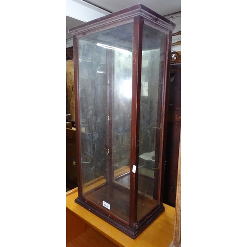 1238 - A mahogany-framed shop table-top display cabinet, of small size, W32cm, H70cm