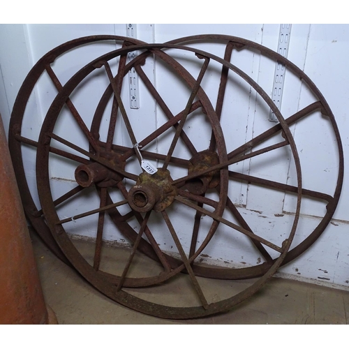 1333 - 3 Vintage cart wheels