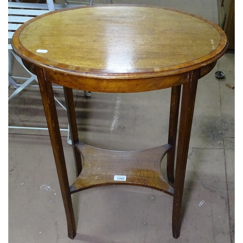 1342 - An Edwardian oval and satinwood-banded occasional table