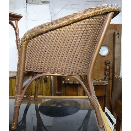 1367 - A gold Lloyd Loom bedroom chair