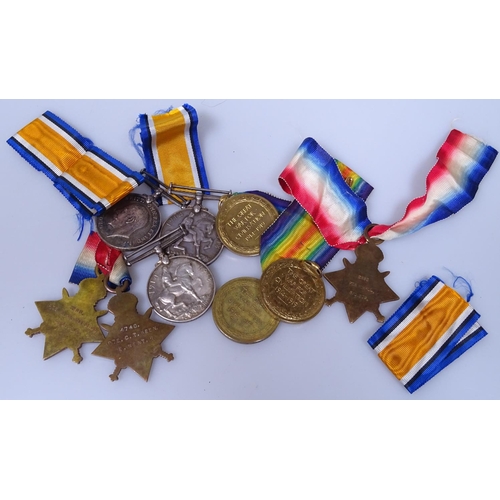 145 - A First World War medal to 34356 Pte Peirce Surrey Regiment, and various other First World War medal... 