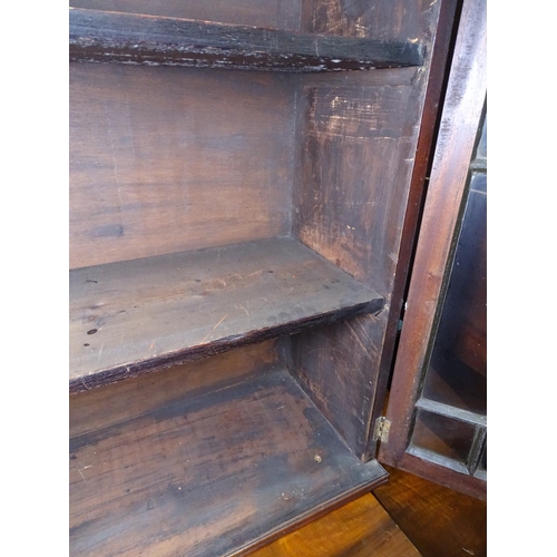 1452 - A 19th century mahogany bookcase top, with 2 lattice glazed doors, W102cm, H108cm