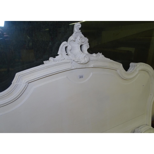 1512 - A French painted and panelled bed with rails