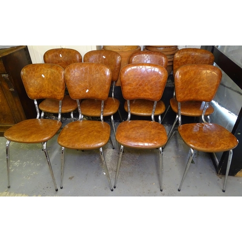 1535 - A set of 8 1960s kitchen chairs, on chrome legs