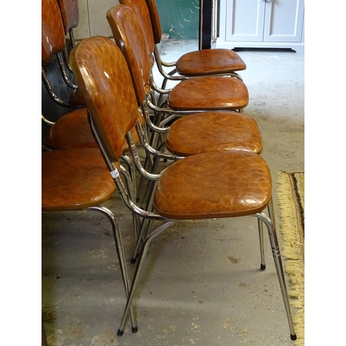 1535 - A set of 8 1960s kitchen chairs, on chrome legs