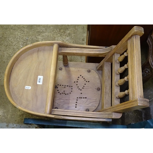 1630 - A Victorian beech and pine highchair