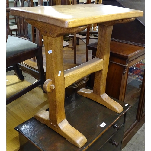 1633 - A bespoke made golden oak stool, W60cm