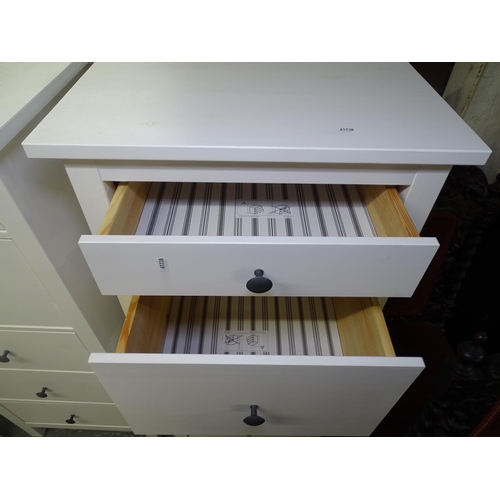 1642 - A pair of white painted Ikea 5-drawer chest, W57cm