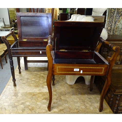 1646 - 2 Edwardian mahogany piano stools