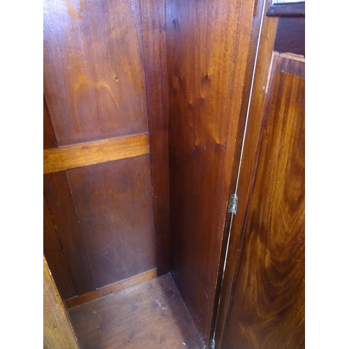 1663 - An Edwardian mahogany 2-door wardrobe, W97cm