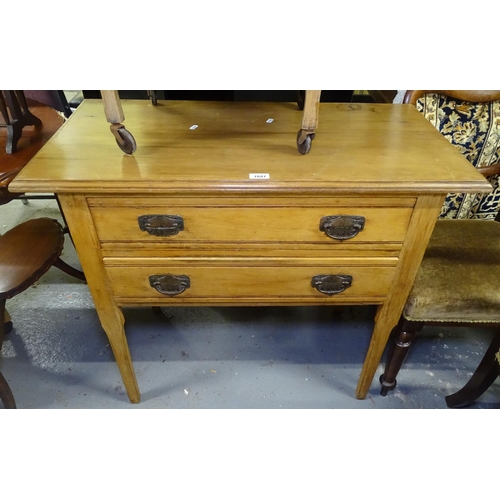 1681 - An Art Nouveau satin walnut 2-drawer chest, W92cm