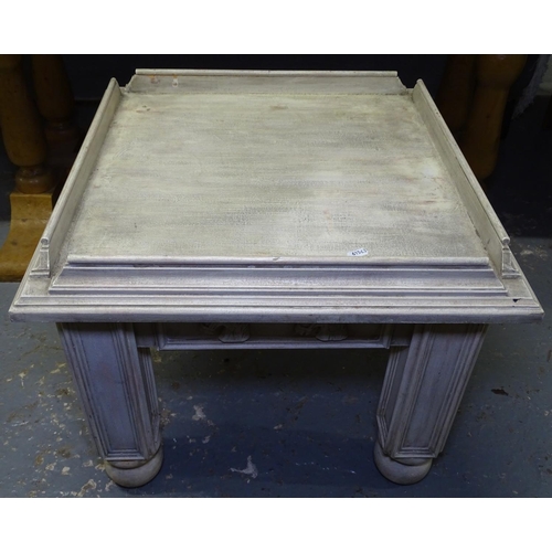 1691 - A square painted side table, with horse head applied decoration, W56cm