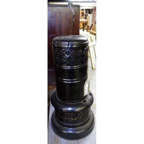 1707 - A Vintage painted black metal Valor heater (525-T), H61cm