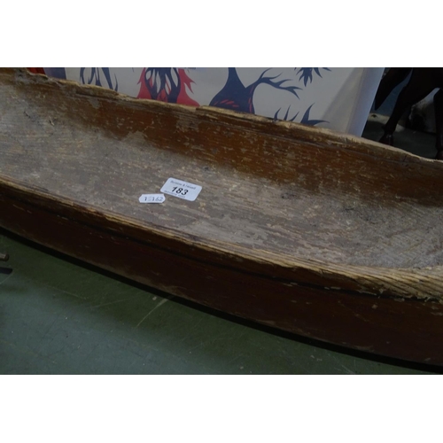 183 - A pine model of a dug-out canoe, 30