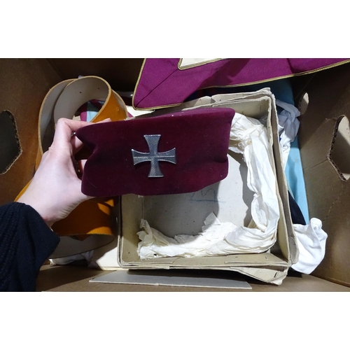 196 - A fez, Masonic items etc