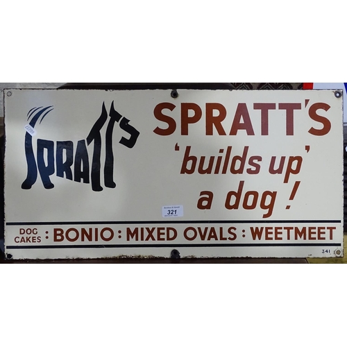 321 - A Vintage Spratt's advertising sign 