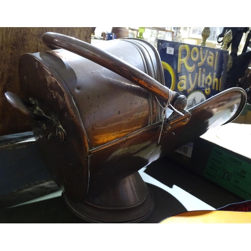 363 - A Victorian copper coal skuttle