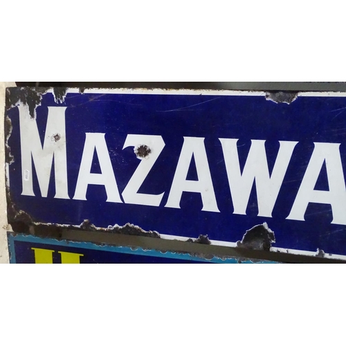 370 - A Vintage blue enamel sign 