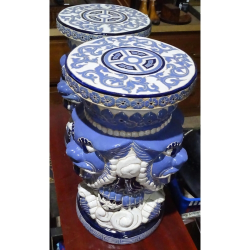 388 - A pair of Oriental ceramic garden seats, 19.5