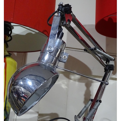 499 - A polished chrome angle-poise type desk lamp