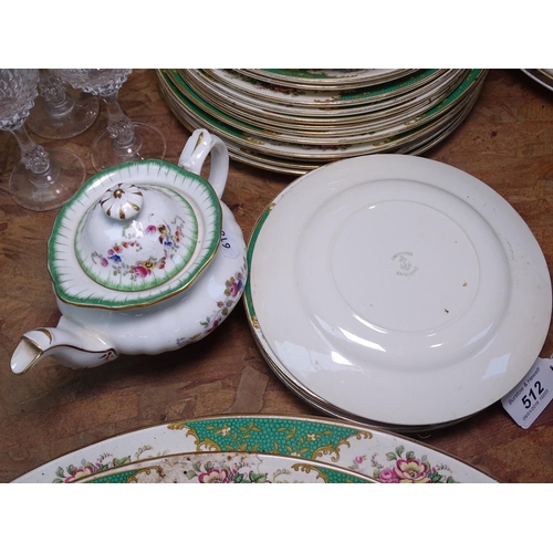 513 - Bridgwood dinner service and a similar teapot