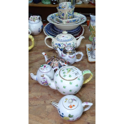 517 - A Mason's teapot etc, and other decorative teapots